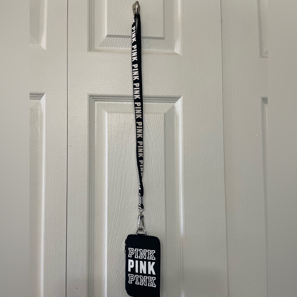VS PINK Black ID Holder Lanyard
